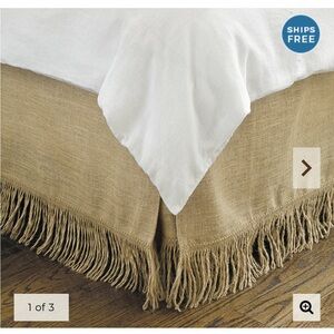 Ballard Design Fringed Burlap Bedskirt